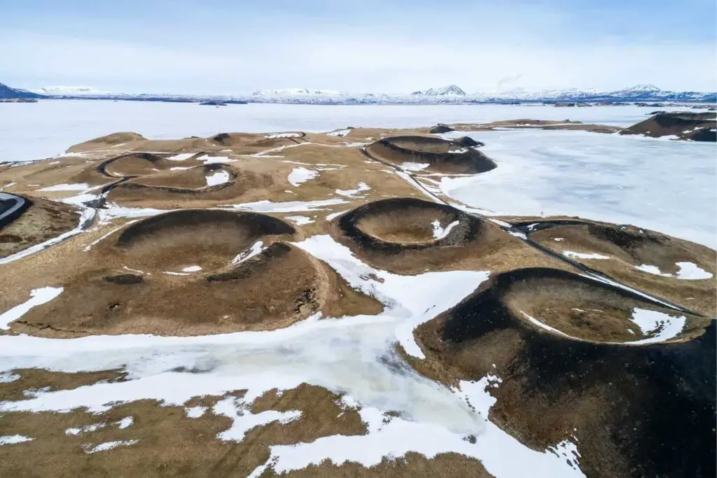 Diamond Circle IJsland route - de 11 beste stops! 7 Skutustadagigar Pseudokraters myvatn Diamond Circle Ijsland